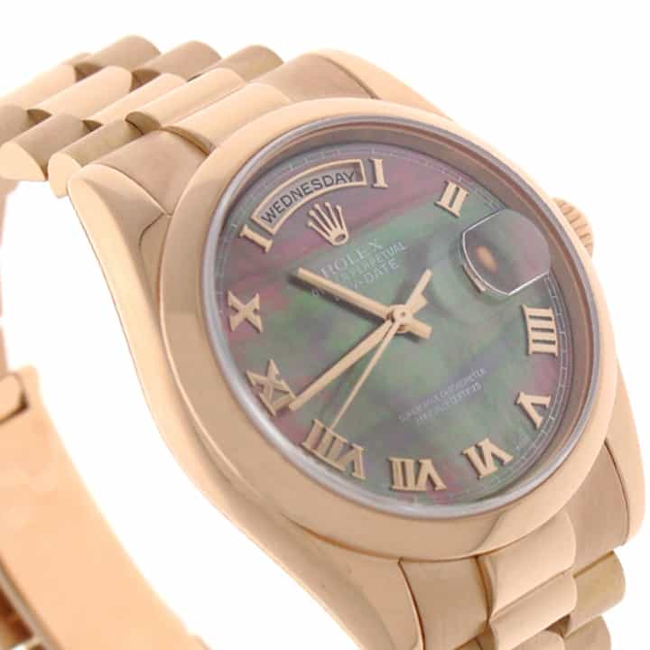 Rolex President Day-Date 18K Rose Gold Tahitian MOP Roman Dial 36MM Jubilee Automatic Mens Watch 118205 - Image 5