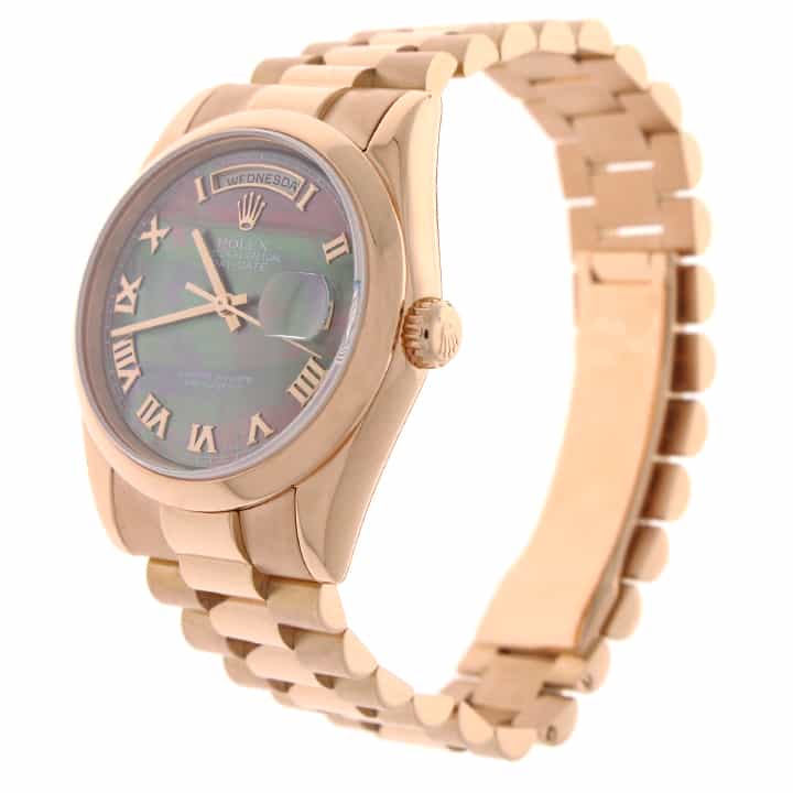 Rolex President Day-Date 18K Rose Gold Tahitian MOP Roman Dial 36MM Jubilee Automatic Mens Watch 118205 - Image 6