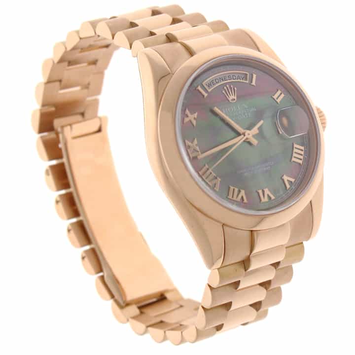 Rolex President Day-Date 18K Rose Gold Tahitian MOP Roman Dial 36MM Jubilee Automatic Mens Watch 118205 - Image 7