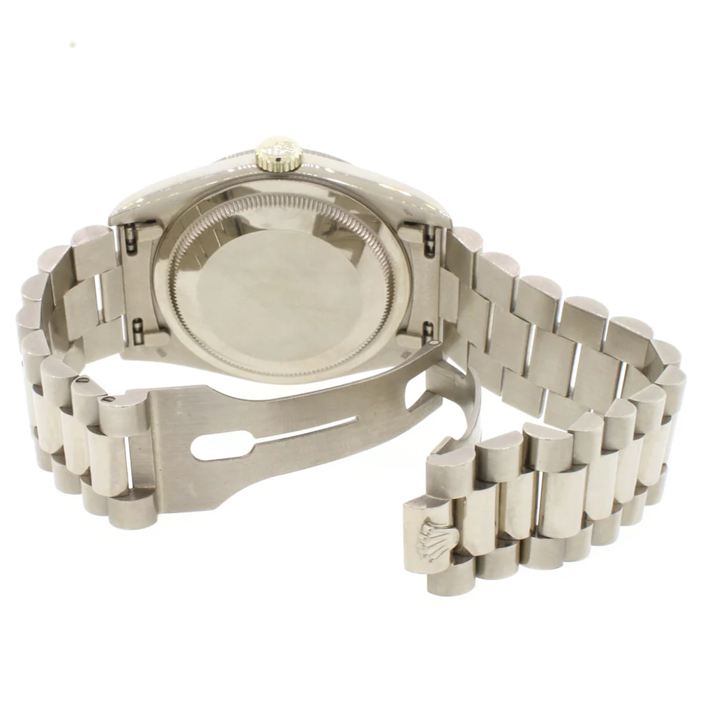 Rolex President Day-Date 18K White Gold Factory Diamond Dial 36MM Double-Quick Automatic Mens Watch 18239 - Image 8