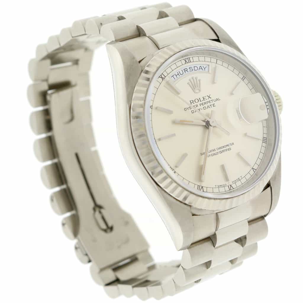Rolex President Day-Date 18K White Gold Original Index Dial 36MM Automatic Mens Watch 18239 - Image 4