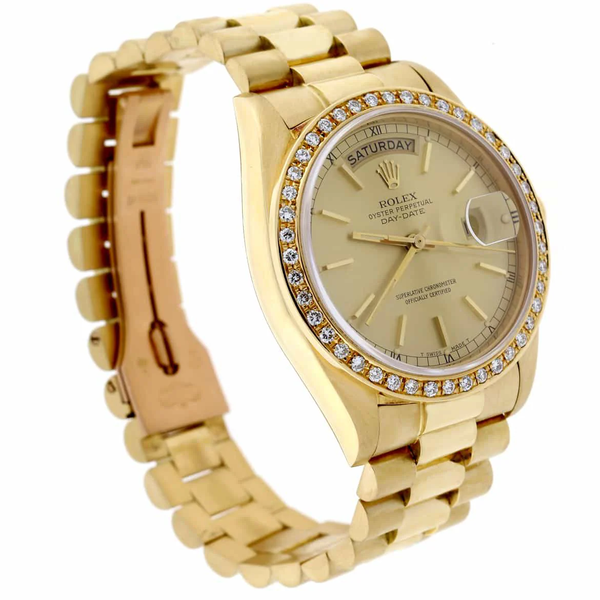 Rolex President Day-Date 18k Yellow Gold 36MM 18038 w/Diamond Bezel Box/Apr - Image 8