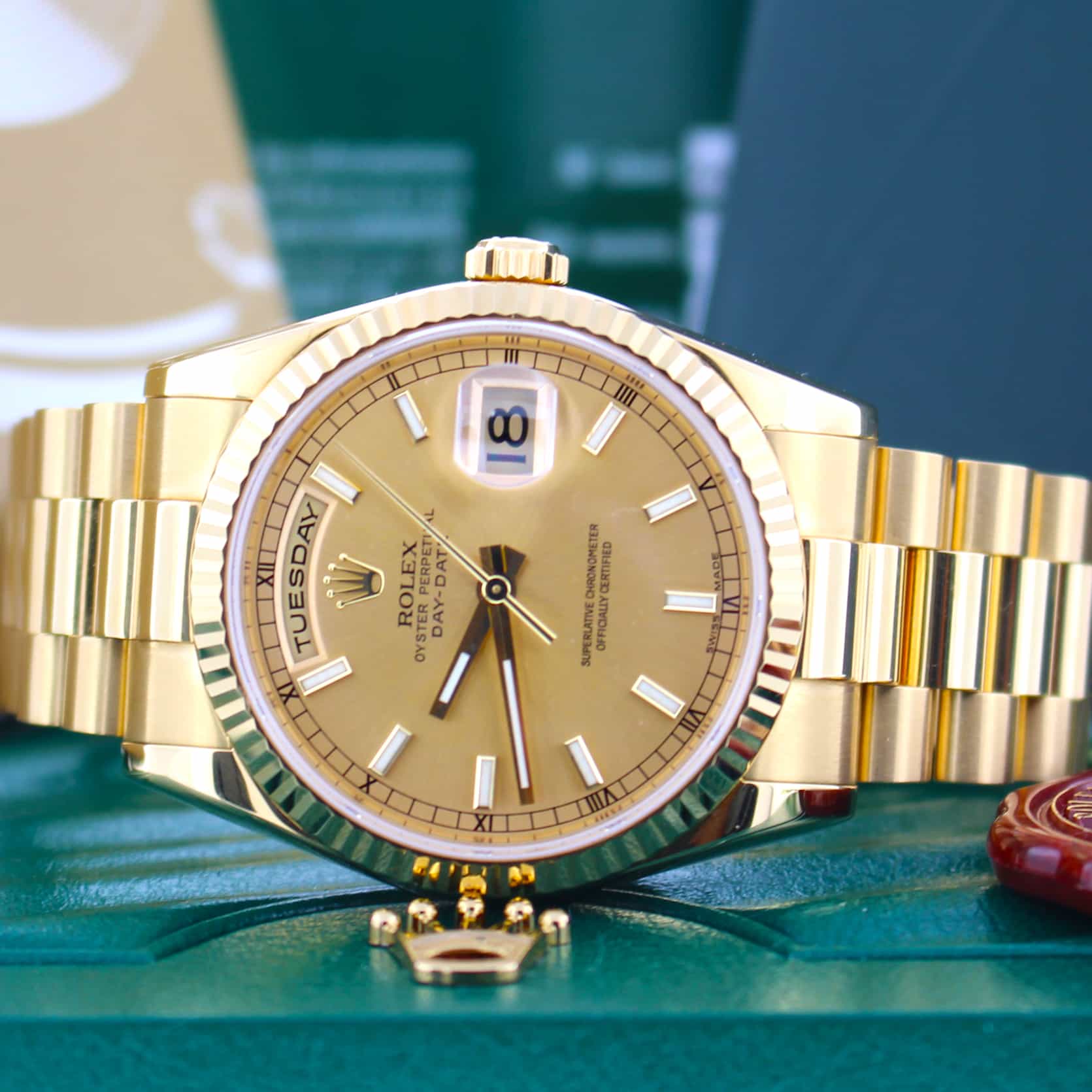 Rolex President Day-Date 18K Yellow Gold 36MM Automatic Mens Watch 118238 - Image 2