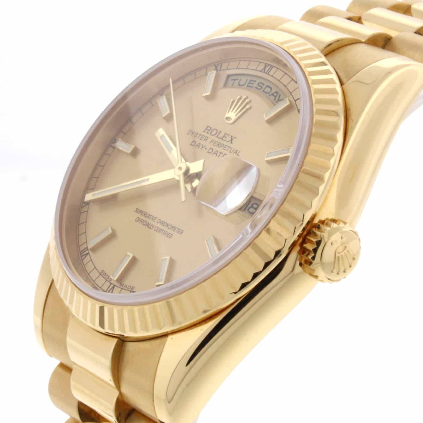 Rolex President Day-Date 18K Yellow Gold 36MM Automatic Mens Watch 118238 - Image 3