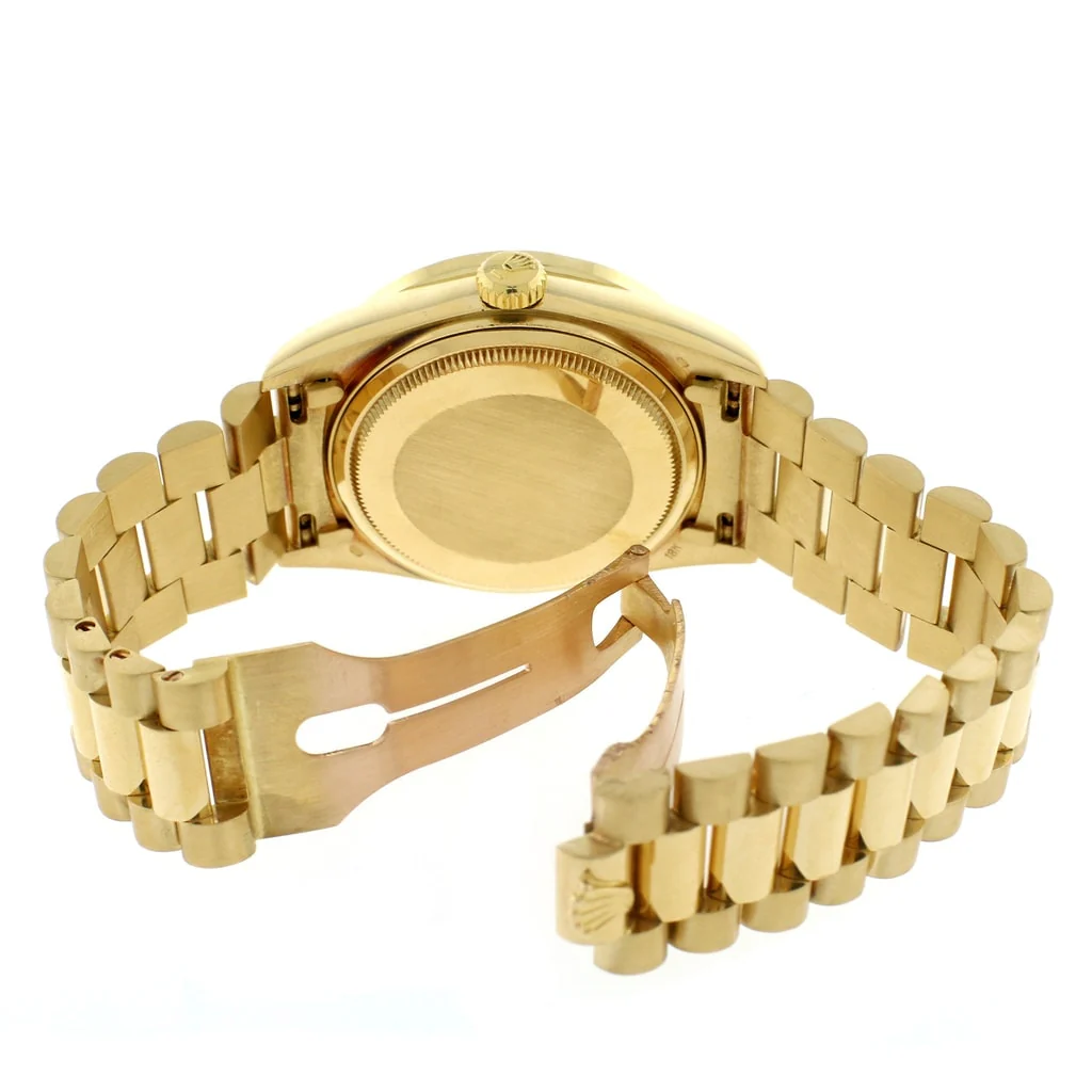 Rolex President Day-Date 18K Yellow Gold 36MM Automatic Mens Watch 18038 w/Champagne Diamond Dial & Bezel - Image 8