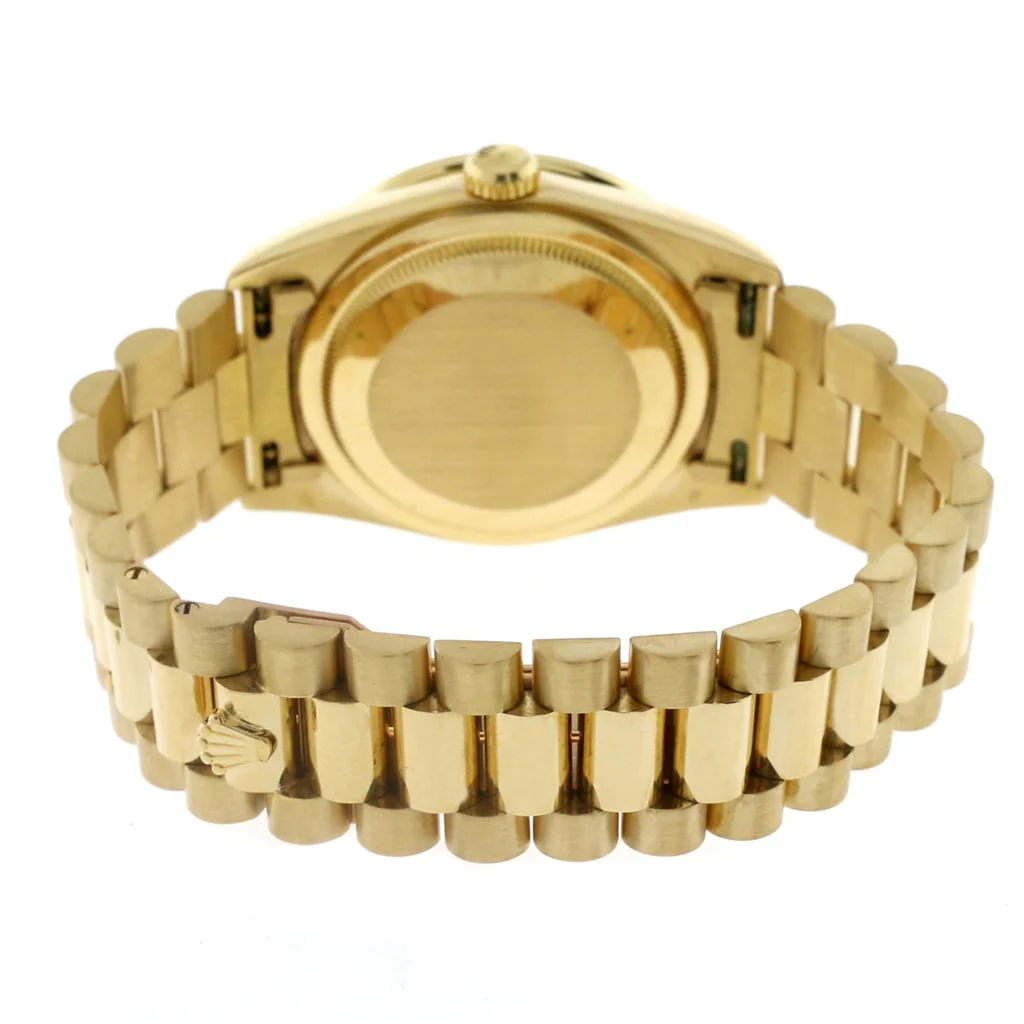 Rolex President Day-Date 18K Yellow Gold 36MM Automatic Mens Watch 18238 w/Pave Dial/Diamond Bezel - Image 7