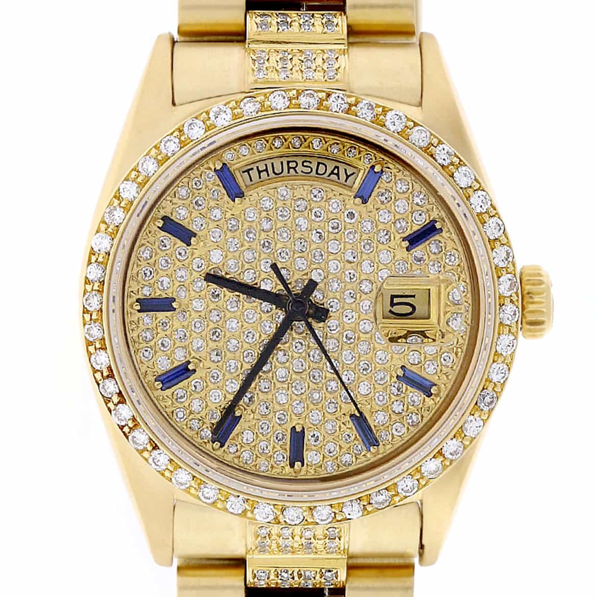 Rolex President Day-Date 18K Yellow Gold 36MM Automatic Watch w/Diamond Dial/Bezel & Bracelet - Image 3