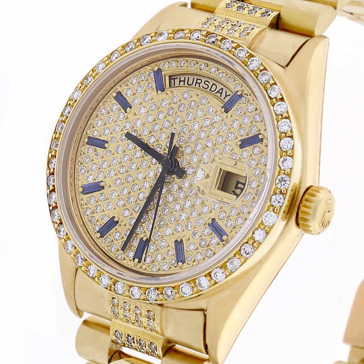 Rolex President Day-Date 18K Yellow Gold 36MM Automatic Watch w/Diamond Dial/Bezel & Bracelet - Image 4