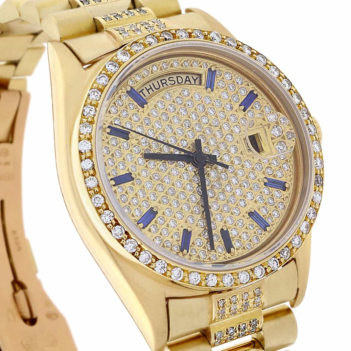 Rolex President Day-Date 18K Yellow Gold 36MM Automatic Watch w/Diamond Dial/Bezel & Bracelet - Image 5
