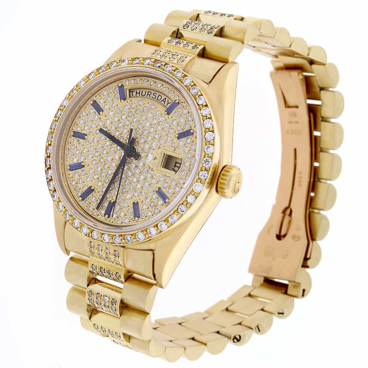 Rolex President Day-Date 18K Yellow Gold 36MM Automatic Watch w/Diamond Dial/Bezel & Bracelet - Image 6