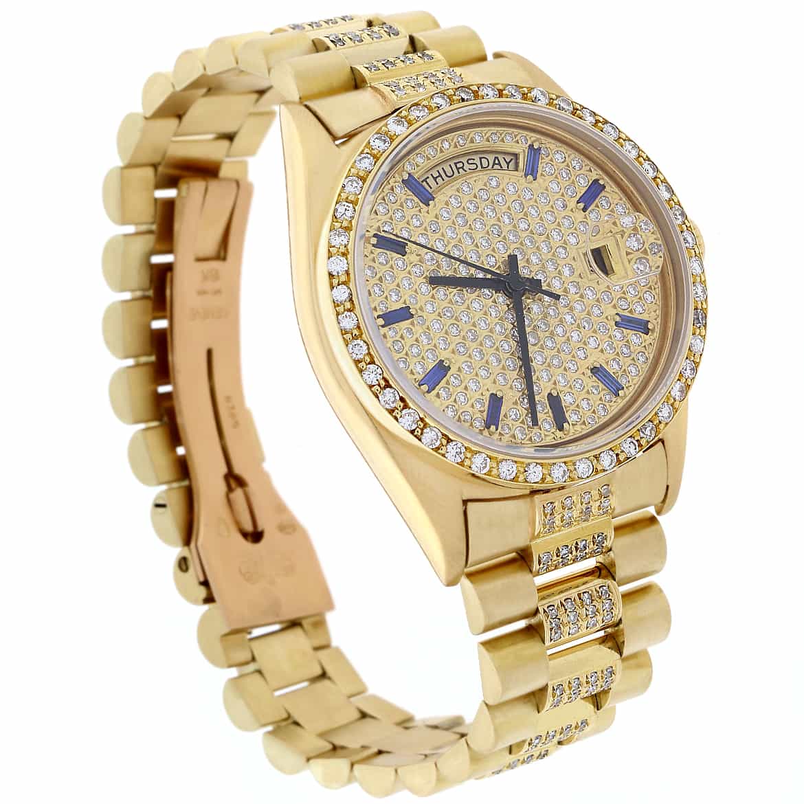 Rolex President Day-Date 18K Yellow Gold 36MM Automatic Watch w/Diamond Dial/Bezel & Bracelet - Image 7