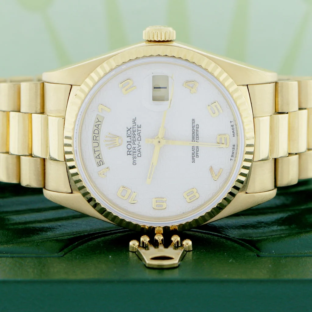 Rolex President Day-Date 18K Yellow Gold 36MM Factory Jubilee Cream Dial Automatic Mens Watch 18038 - Image 2