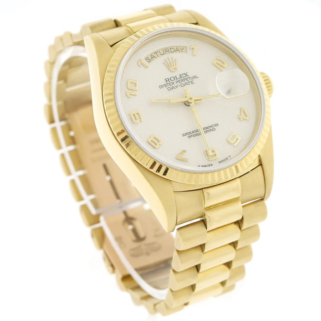 Rolex President Day-Date 18K Yellow Gold 36MM Factory Jubilee Cream Dial Automatic Mens Watch 18038 - Image 4