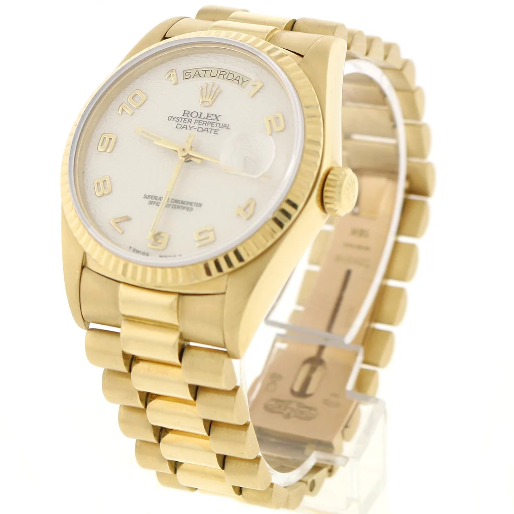 Rolex President Day-Date 18K Yellow Gold 36MM Factory Jubilee Cream Dial Automatic Mens Watch 18038 - Image 5