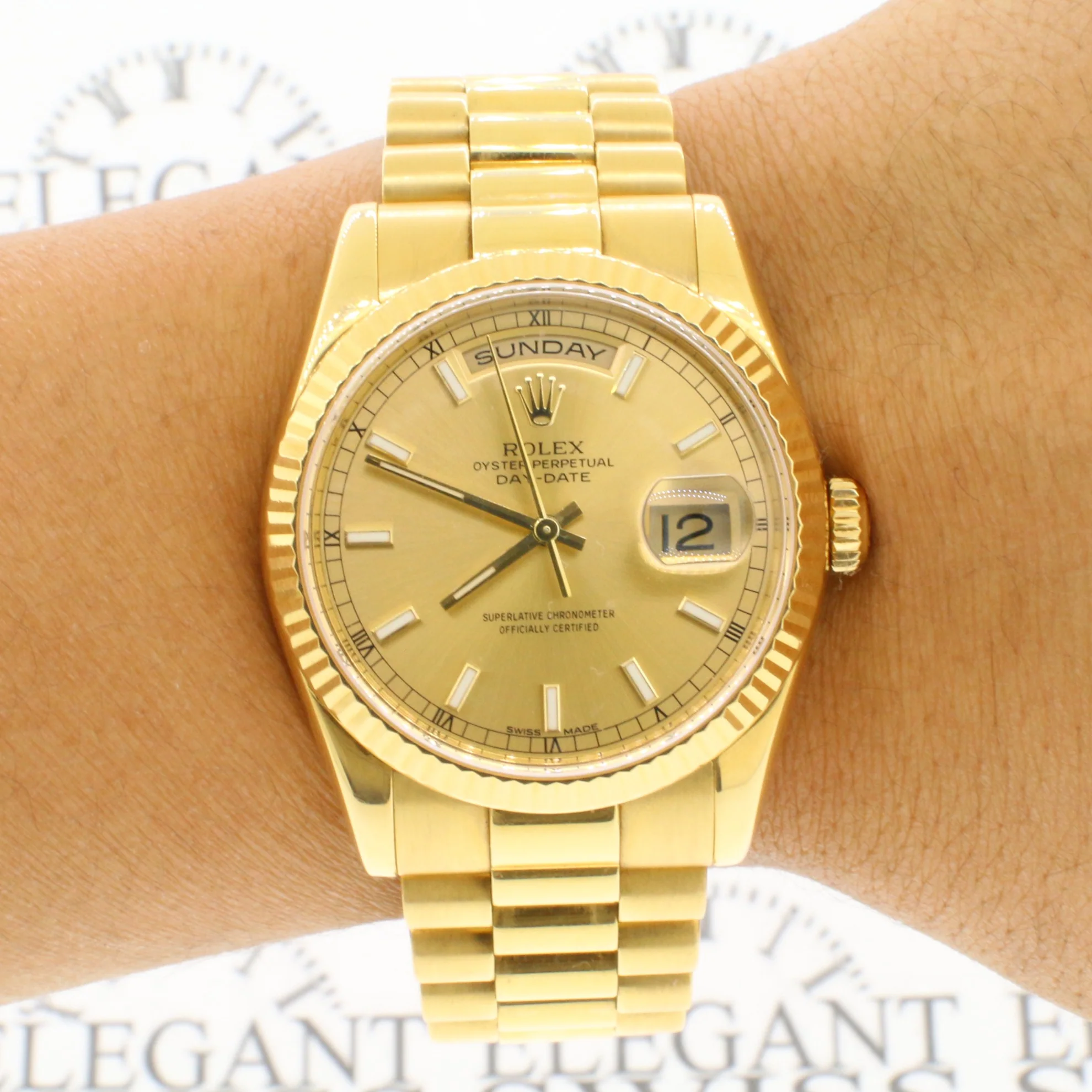 Rolex President Day-Date 18K Yellow Gold 36MM Mens Watch 118238 - Image 3