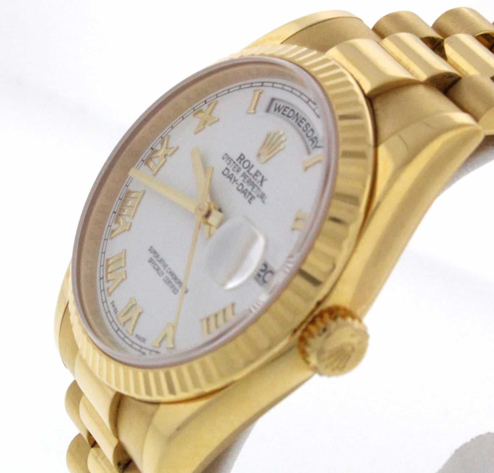 Rolex President Day-Date 18K Yellow Gold White Dial 36MM Watch 118238 - Image 2