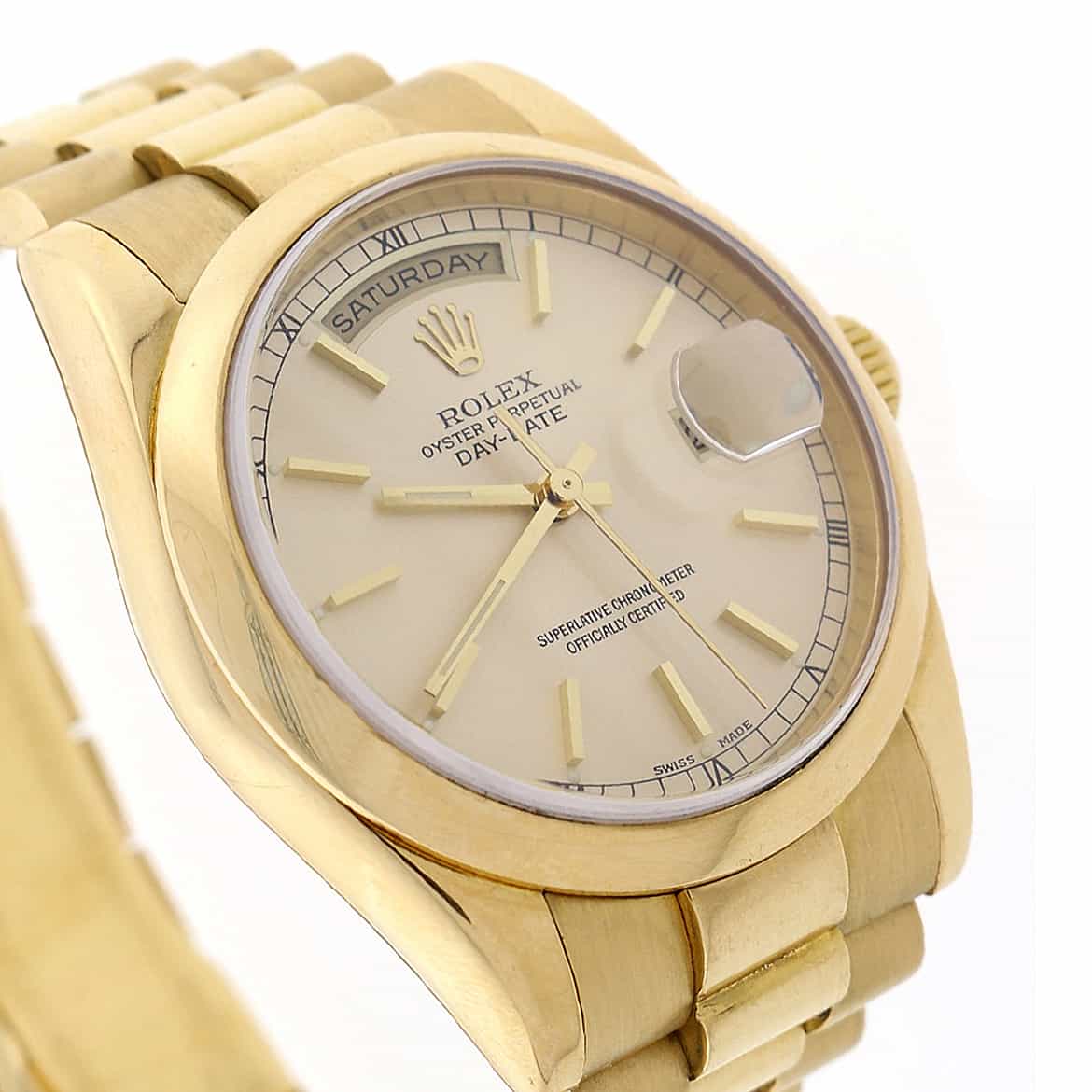 Rolex President Day-Date 18K Yellow Gold Champagne Dial 36MM Automatic Mens Watch 118208 - Image 10