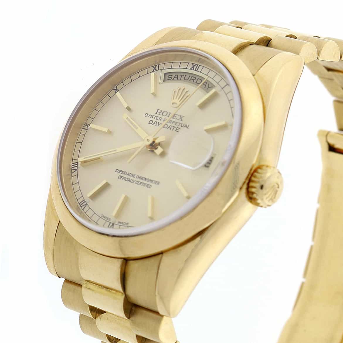 Rolex President Day-Date 18K Yellow Gold Champagne Dial 36MM Automatic Mens Watch 118208 - Image 4