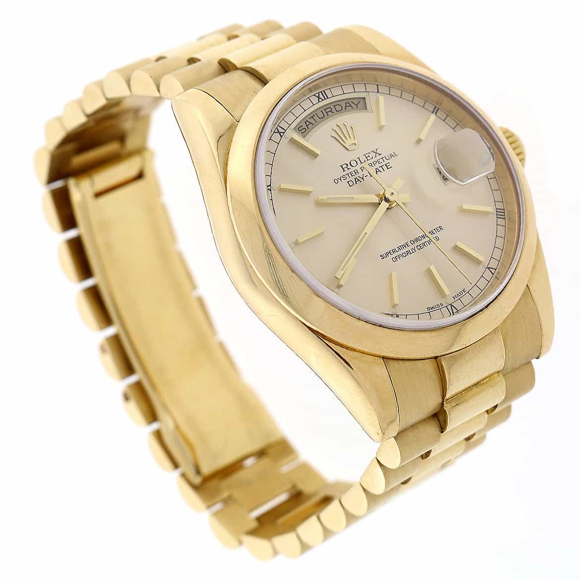 Rolex President Day-Date 18K Yellow Gold Champagne Dial 36MM Automatic Mens Watch 118208 - Image 6