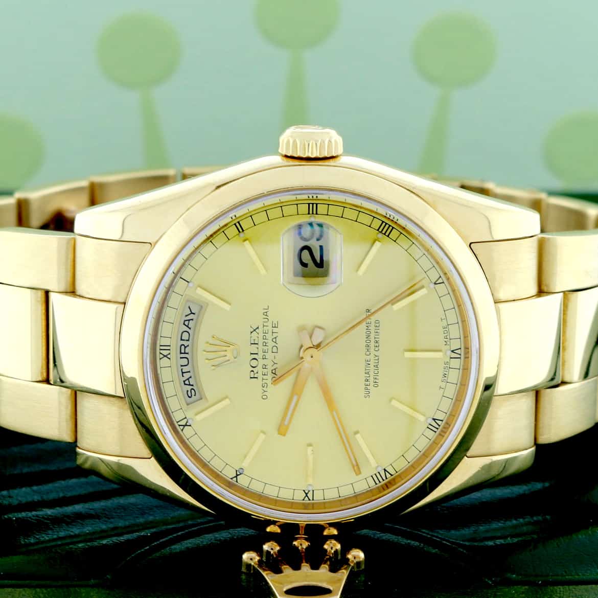 Rolex President Day-Date 18K Yellow Gold Champagne Dial 36MM Automatic Mens Watch 118238 - Image 2