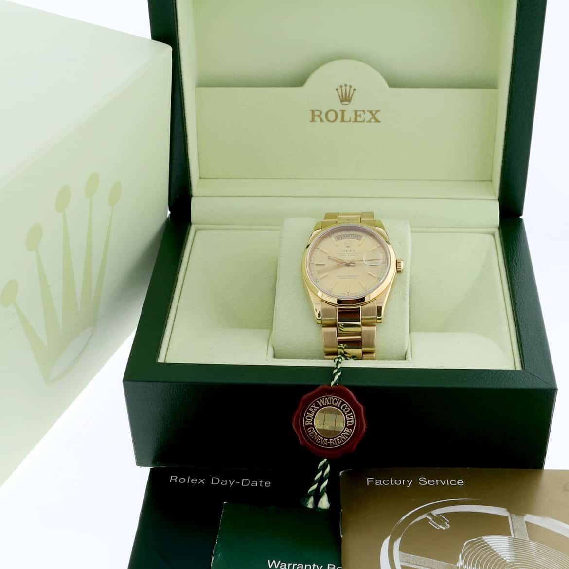 Rolex President Day-Date 18K Yellow Gold Champagne Dial 36MM Automatic Mens Watch 118238 - Image 3