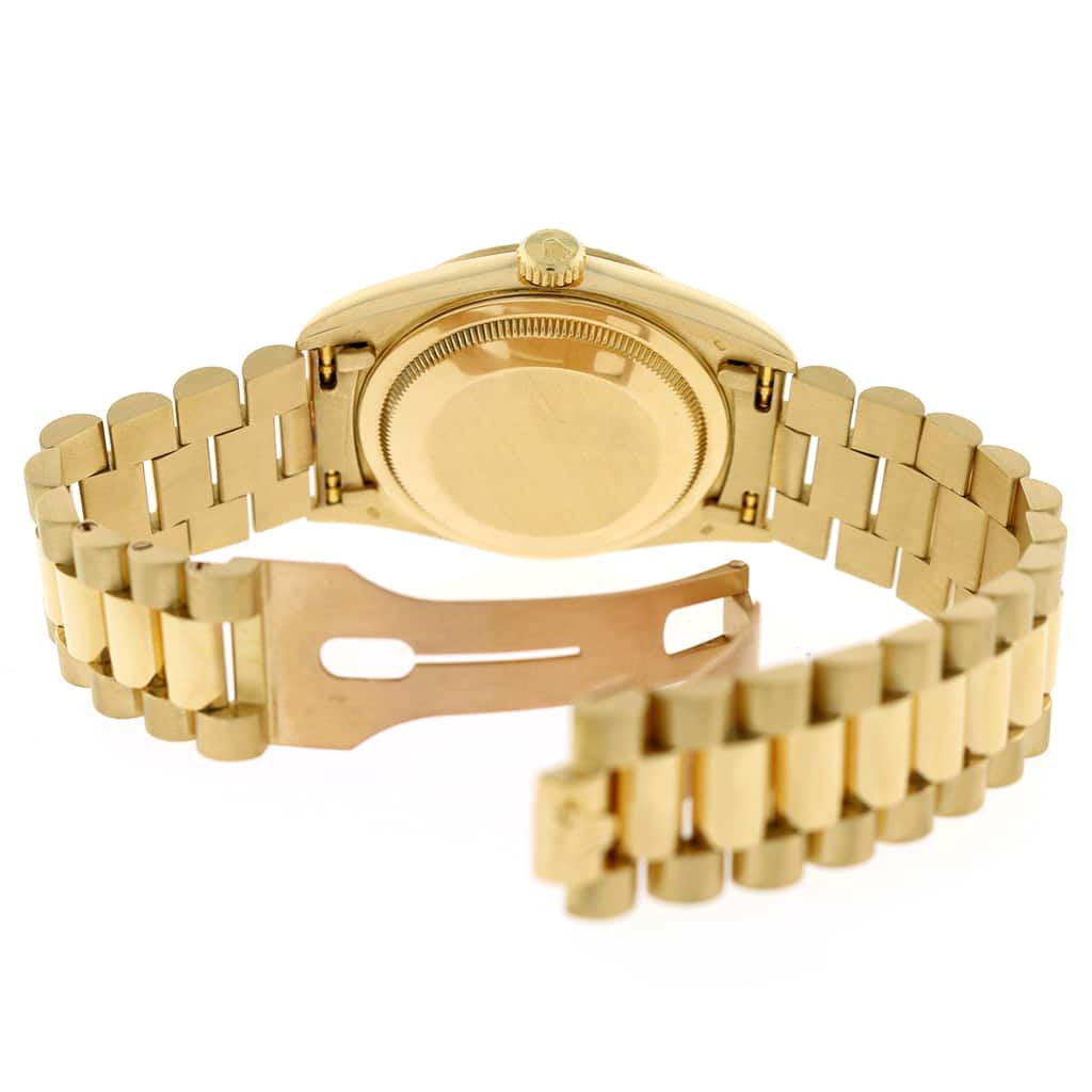 Rolex President Day-Date 18K Yellow Gold Factory Champagne Diamond Dial 36MM Automatic Mens Watch 18238 - Image 11
