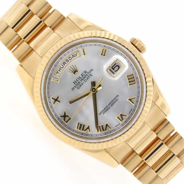 Rolex President Day-Date 18K Yellow Gold MOP Roman Dial 36mm Automatic Mens Watch 118238 - Image 4