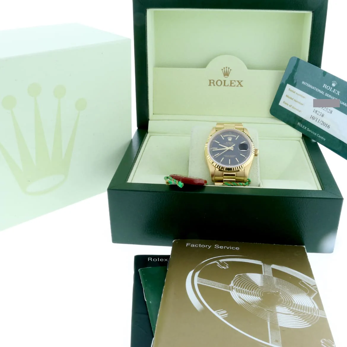 Rolex President Day-Date 18K Yellow Gold Original Black Dial 36MM Automatic Mens Watch 18238 - Image 3