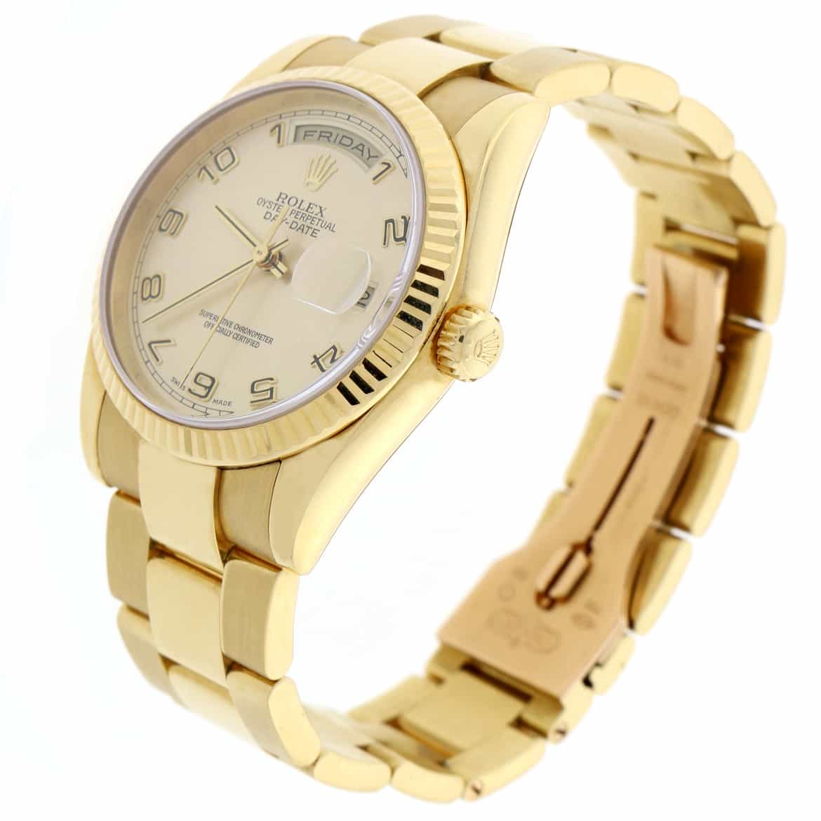 Rolex President Day-Date 18K Yellow Gold Original Champagne Arabic Dial 36MM Automatic Mens Oyster Watch 118238 - Image 5