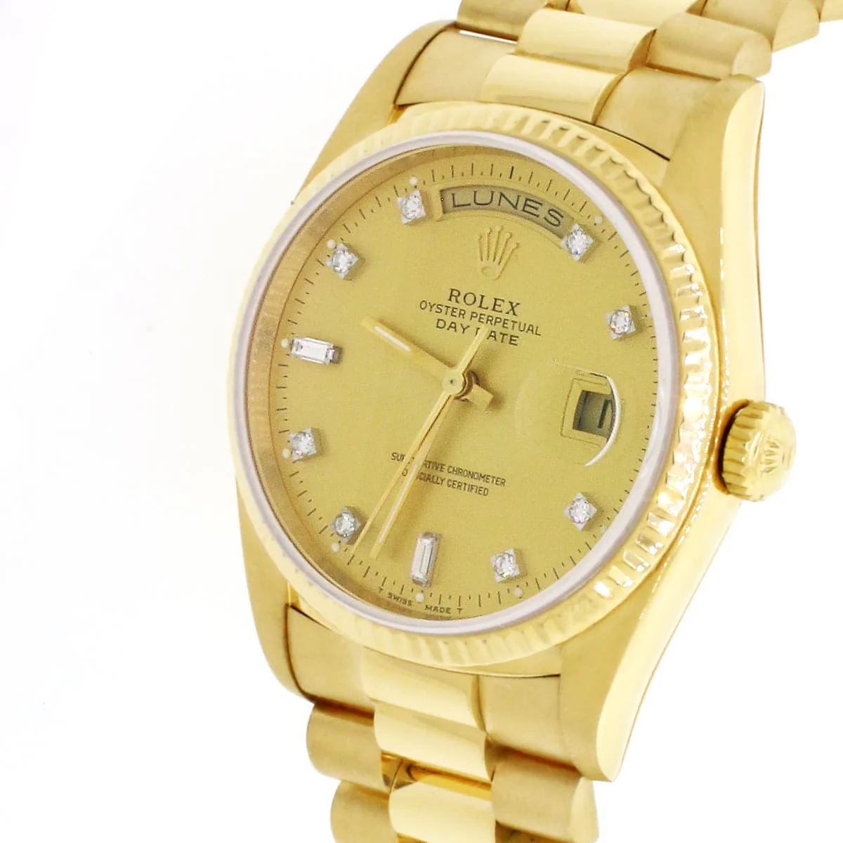 Rolex President Day-Date 18K Yellow Gold Original Champagne Diamond Dial 36MM Automatic Mens Watch 18238 - Image 5