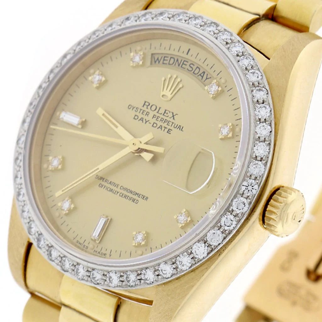 Rolex President Day-Date 18K Yellow Gold Original Diamond Dial/Bezel 36MM Automatic Mens Watch 18048 - Image 2