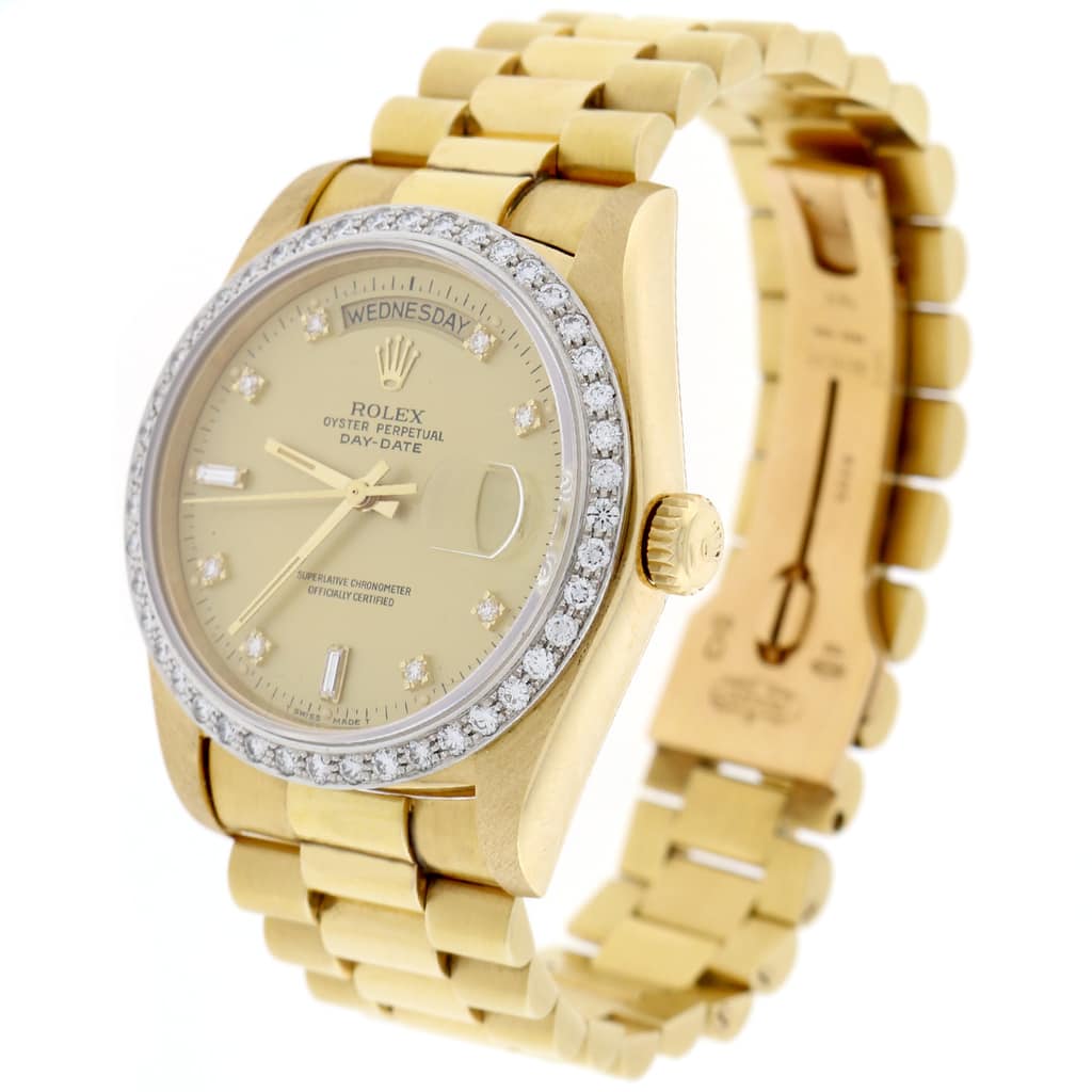 Rolex President Day-Date 18K Yellow Gold Original Diamond Dial/Bezel 36MM Automatic Mens Watch 18048 - Image 5