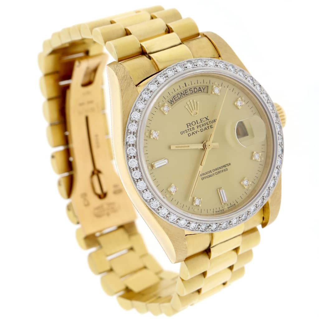 Rolex President Day-Date 18K Yellow Gold Original Diamond Dial/Bezel 36MM Automatic Mens Watch 18048 - Image 6