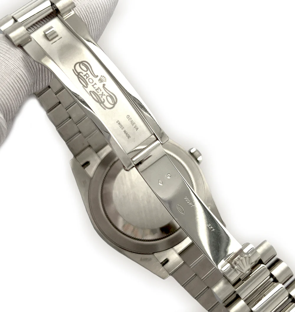 Rolex President Day-Date 228206 40mm Ice Blue Roman Dial Platinum Watch Box Papers 2019 - Image 5