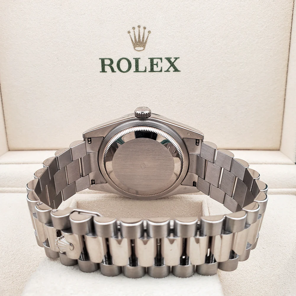 Rolex President Day-Date 36mm 118239 Factory Silver Diamond Dial White Gold Watch - Image 5