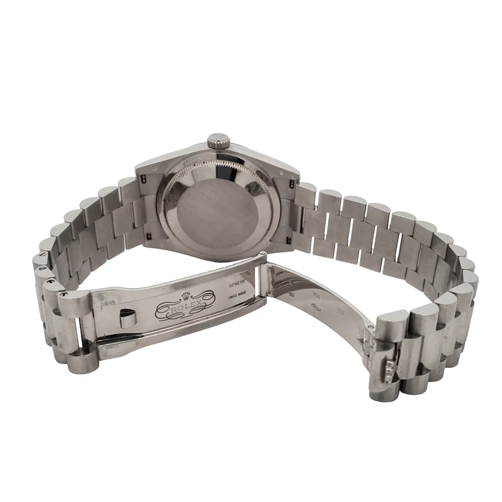 Rolex President Day-Date 36mm 118239 Factory Silver Jubilee Diamond Dial Fluted White Gold Watch Box Papers - Image 6