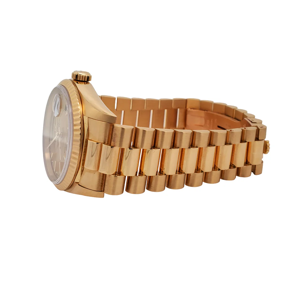 Rolex President Day-Date 36mm 18238 Factory Champagne Stick Dial Double-Quick Yellow Gold Watch Box Papers - Image 4