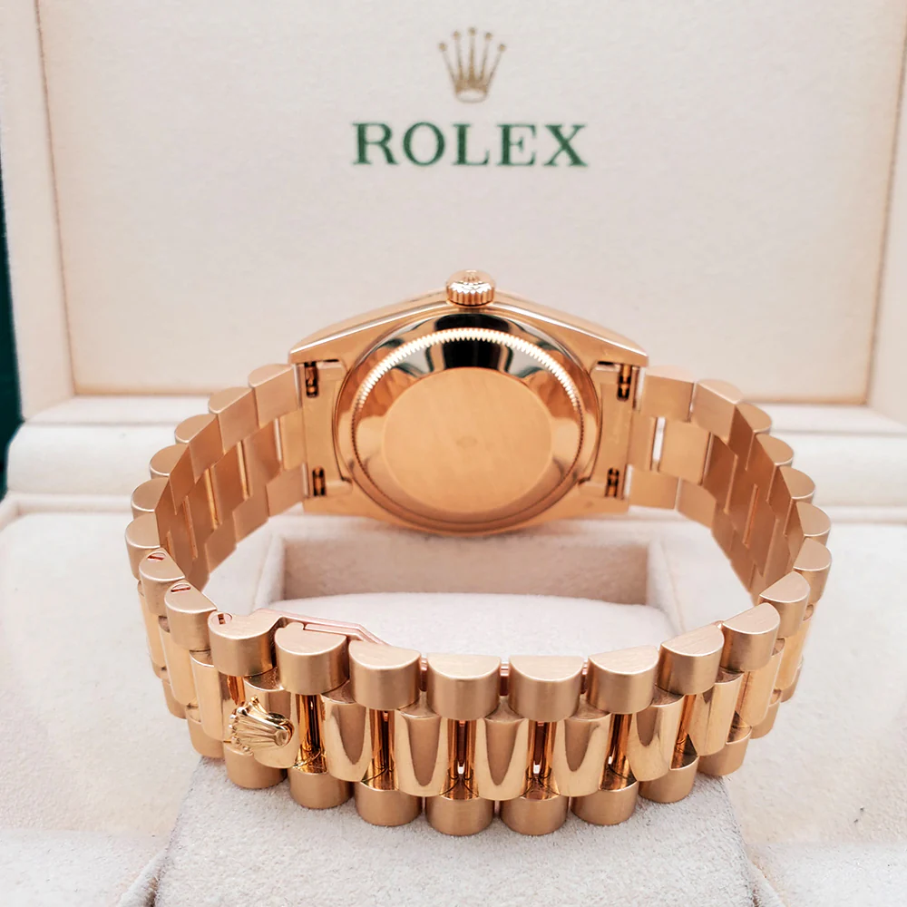 Rolex President Day-Date 36mm 18238 Factory Champagne Stick Dial Double-Quick Yellow Gold Watch Box Papers - Image 5