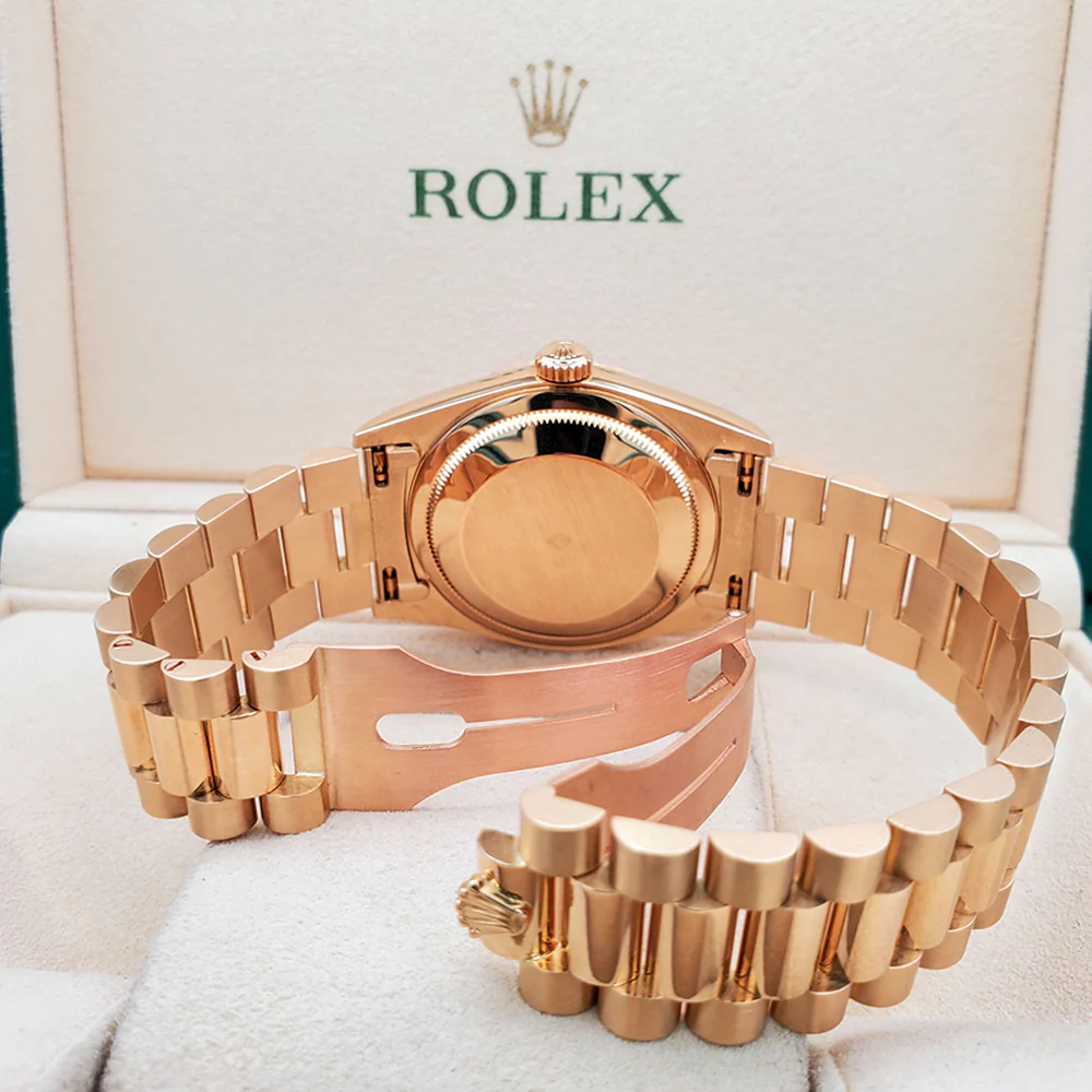Rolex President Day-Date 36mm 18238 Factory Champagne Stick Dial Double-Quick Yellow Gold Watch Box Papers - Image 6