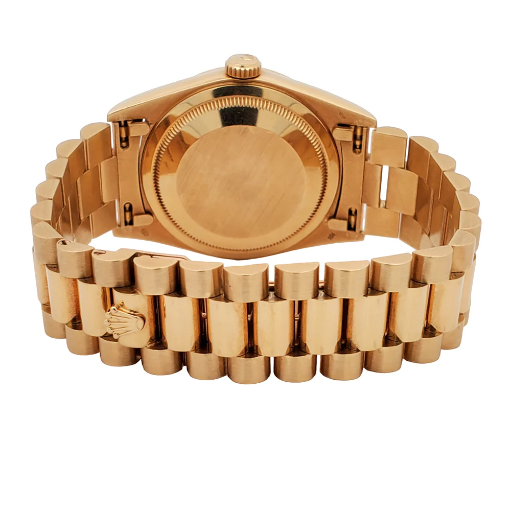 Rolex President Day-Date 36mm 18238 Factory Champagne Stick Dial Double-Quick Yellow Gold Watch - Image 4
