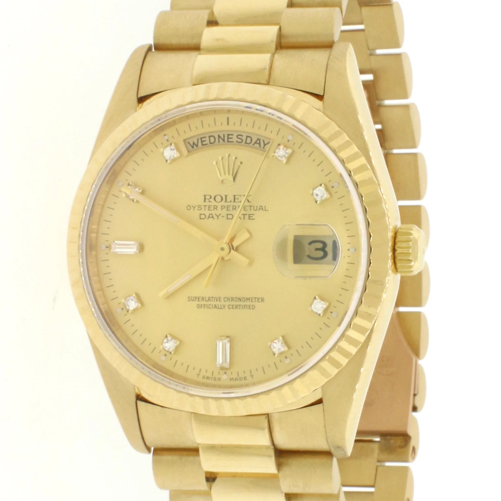 Rolex President Day-Date 36MM 18K Yellow Gold Double Quick Watch Factory Diamond Dial 18238