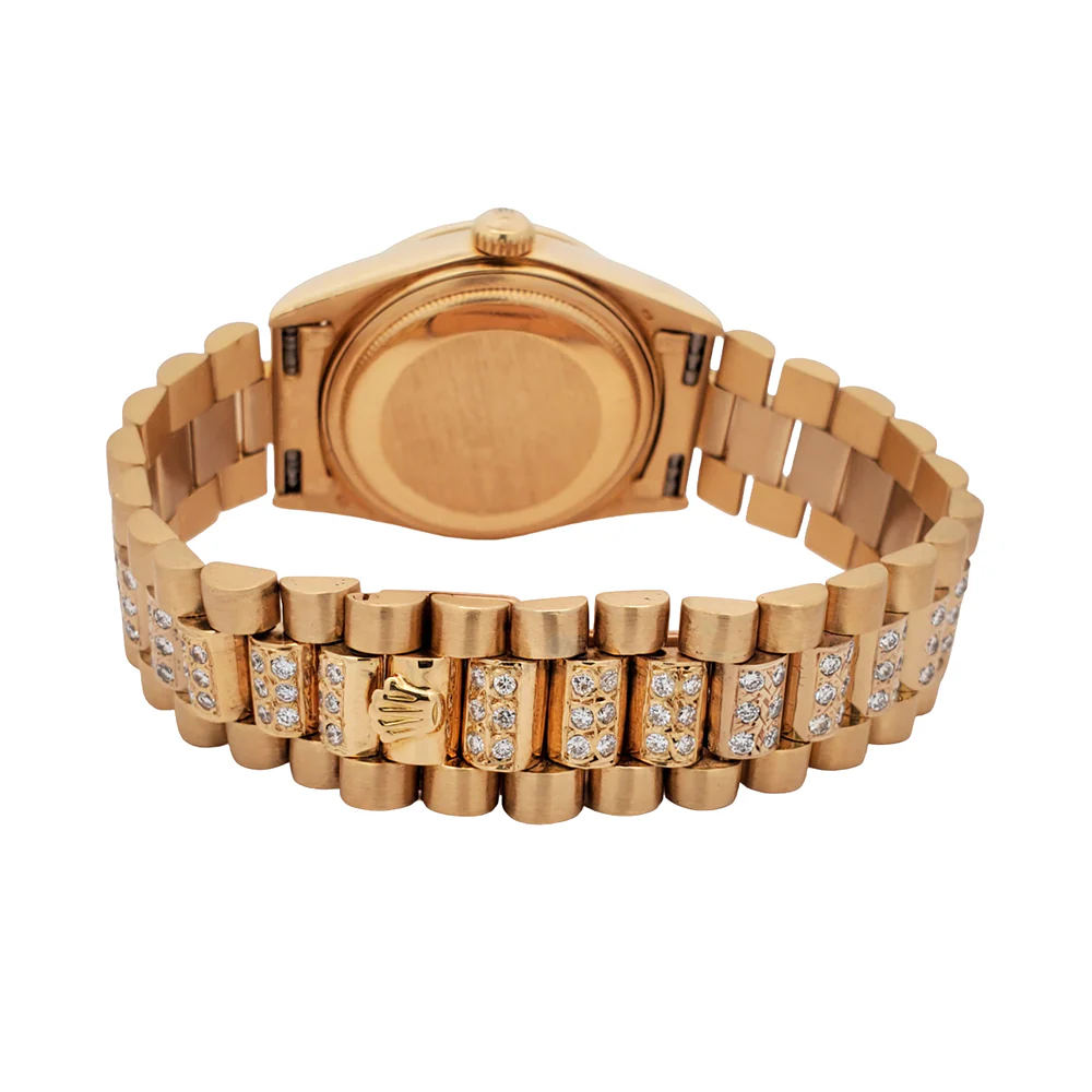 Rolex President Day-Date 36mm Diamond Bezel/Lugs/White Roman Dial Yellow Gold 18038 Watch - Image 4