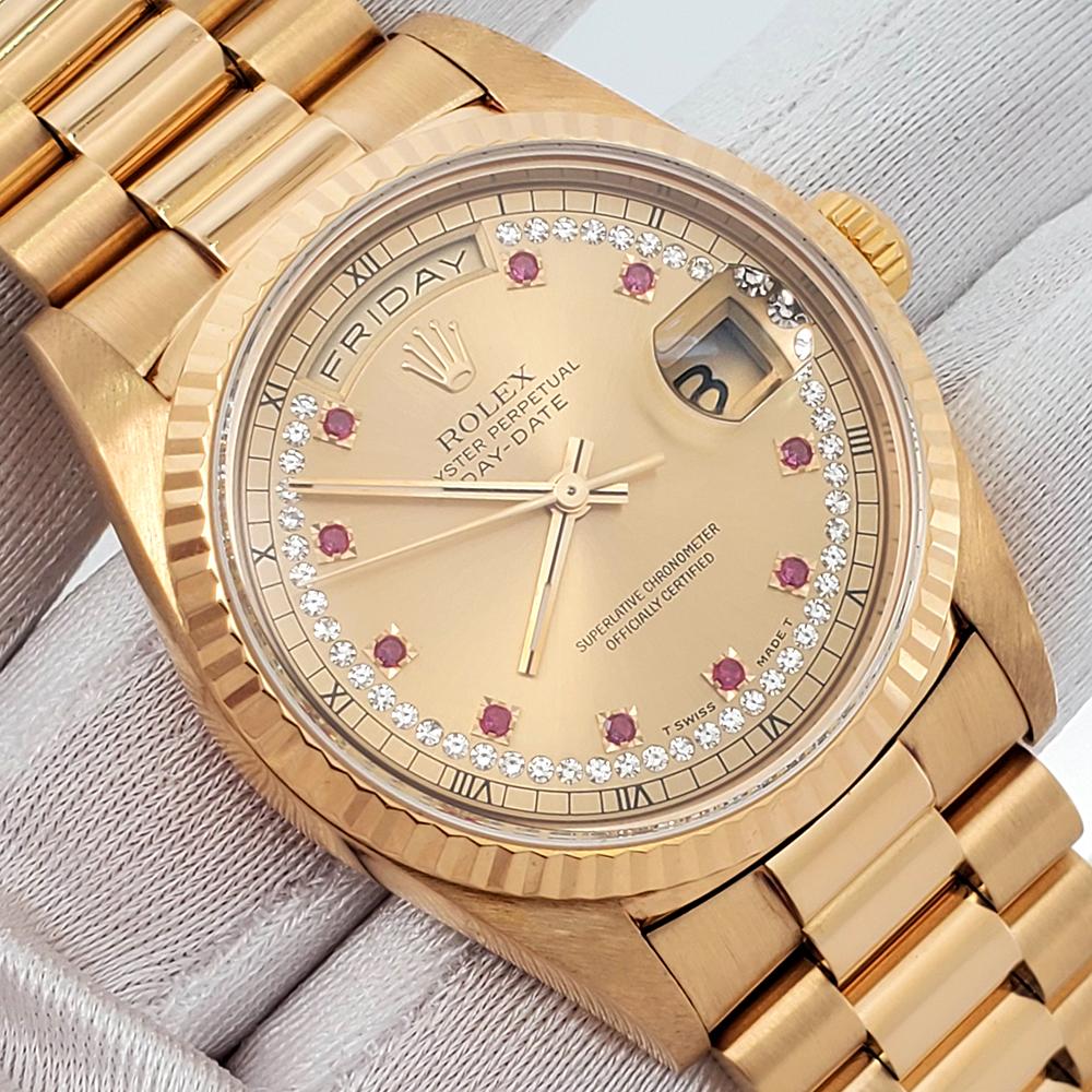 Rolex President Day-Date 36mm Factory Ruby Milliard Diamond Gold Box Papers - Image 2