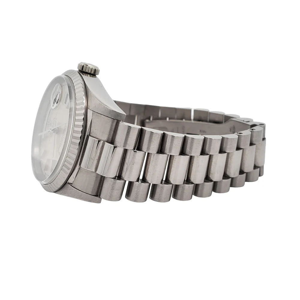 Rolex President Day-Date 36mm Silver Dial White Gold Watch 18239 - Image 4