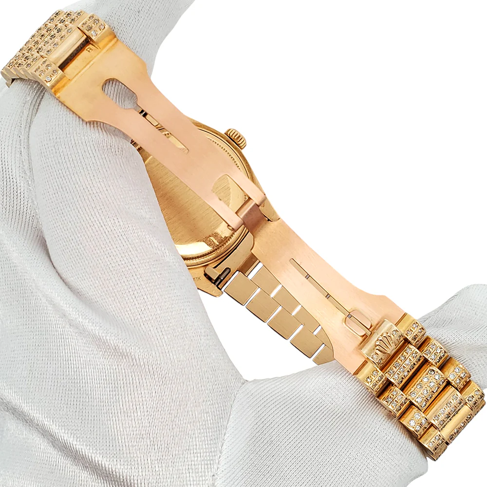 Rolex President Day-Date 36mm Watch with Custom Diamond Bezel/ White MOP Dial/Bracelet Yellow Gold 18038 - Image 5