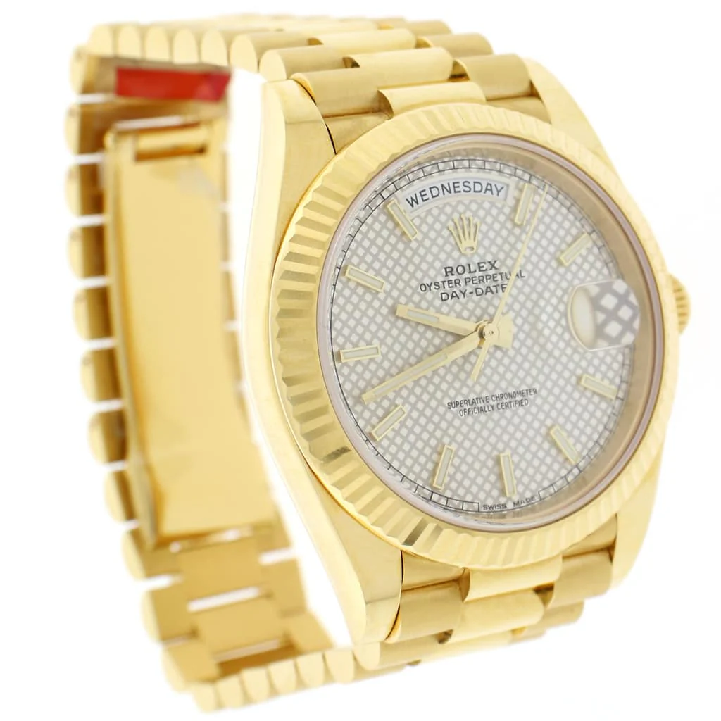 Rolex President Day-Date 40 18K Yellow Gold Silver Motif Dial Automatic Mens Watch 228238 - Image 5
