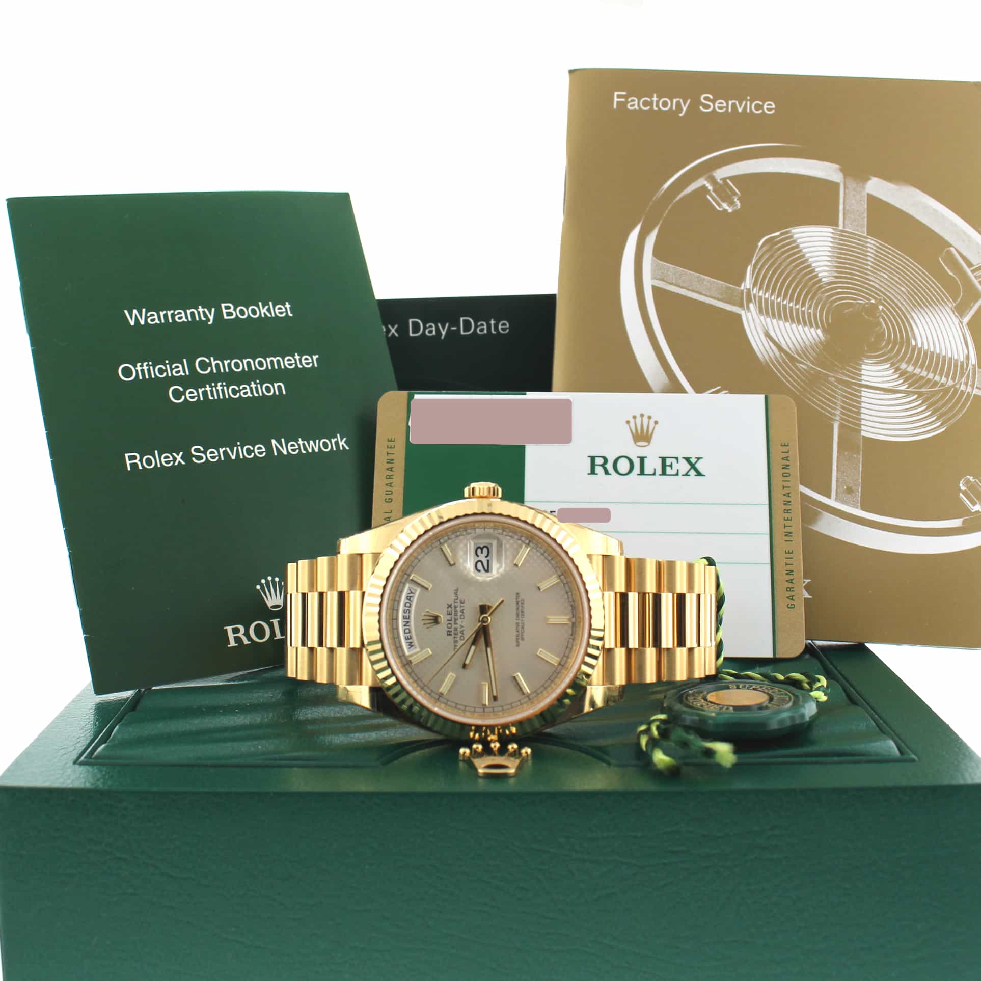 Rolex President Day-Date 40 18K Yellow Gold Silver Motif Dial Automatic Mens Watch 228238 - Image 3