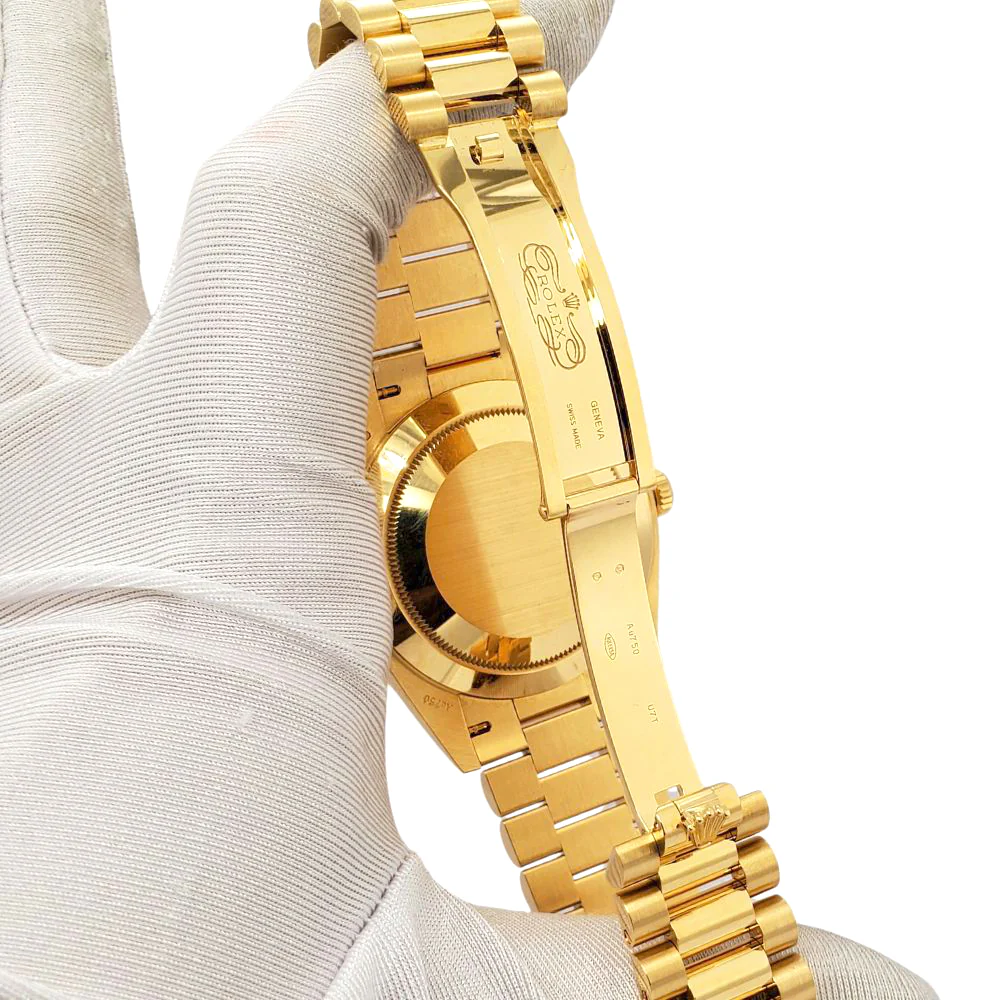 Rolex President Day-Date 40 Factory Champagne Baguette Diamond Dial/Bezel Yellow Gold 228348RBR Box Papers - Image 6