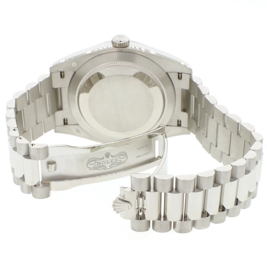 Rolex President Day-Date 40 Platinum Original Ice Blue Quadrant Motif Roman Dial Automatic Mens Watch 228206 - Image 8