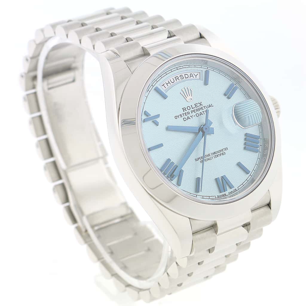 Rolex President Day-Date 40 Platinum Original Ice Blue Roman Dial Automatic Mens Watch 228206 - Image 5